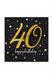 IŞILTILI DOĞUM GÜNÜ 40 YAŞ PEÇETE 20Lİ - 1