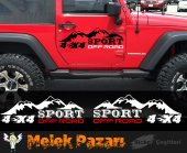 4x4 Off Road Sport Oto Sticker  Sağ ve Sol Takımdır. - 1