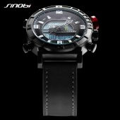 Sinobi Erkek Kol Saati Dijital Analog Deri Kordon Sportif Model Dijital Analog - 5