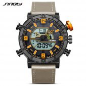 Sinobi Erkek Kol Saati Dijital Analog Deri Kordon Sportif Model Dijital Analog - 10