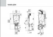 CREAVİT GÖMME REZERVUAR GR5001 + MAT BUTON + AC50L STOP VALF 3 LÜ SET - 3