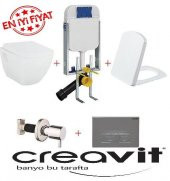 Creavit Tp326 Gömme Rezervuar - Asma Klozet Seti 5 Parça Tam Takı thumbnail 1