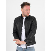 Theroux Rahat Kesim Siyah Hakiki Deri Mont Erkek - 1