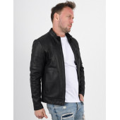 Theroux Rahat Kesim Siyah Hakiki Deri Mont Erkek - 2