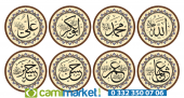 Cami Levhası 8 li Takım 50 cm Renkli 8li Cami Takımı - 1