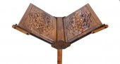 Mini Asansörlü Ahşap Rahle - Selçuklu Motif -Ahşap Yer Rahlesi - 4
