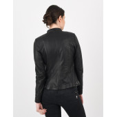 Kibyra Siyah Fit Hakiki Deri Ceket Kadın - 5