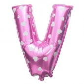 FOLYO BALON V HARF PEMBE KALPLİ 40CM - 1