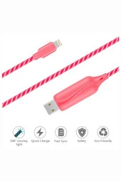 Doppler I-Cable Micro USB Işıklı, Pembe, Şarj Kablosu - 2