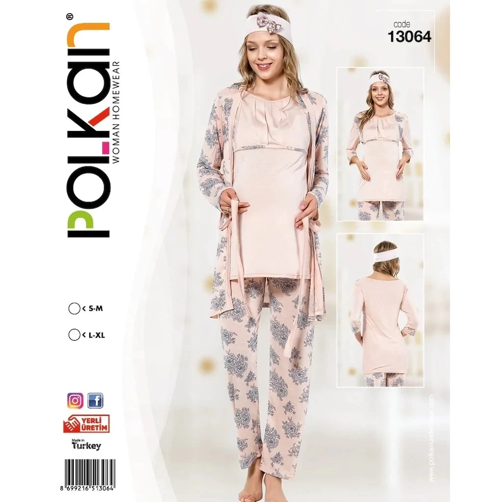 Polkan 13064 Lohusa 3Lü PijamaTakım - 1