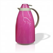 Profesyonel İçi 750cl Cam Tüp Hazneli Pembe Metal Gövdeli Bas Kulplu Soğuk Sıcak Termos Suluk Matara - 1