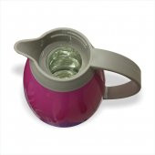 Profesyonel İçi 750cl Cam Tüp Hazneli Pembe Metal Gövdeli Bas Kulplu Soğuk Sıcak Termos Suluk Matara - 2