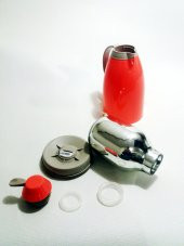 Vakumlu Profesyonel İçi 750cl Cam Tüp Hazneli Krem Metal Gövdeli Kulplu Termos Suluk Matara - 2