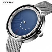 Sinobi Erkek Kol Saati Çelik Hasır Kordon Farklı Tasarım Gri Siyah Dikkat Çeken Şık Tasarım - 2