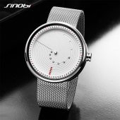 Sinobi Erkek Kol Saati Çelik Hasır Kordon Farklı Tasarım Gri Siyah Dikkat Çeken Şık Tasarım - 3