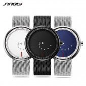 Sinobi Erkek Kol Saati Çelik Hasır Kordon Farklı Tasarım Gri Siyah Dikkat Çeken Şık Tasarım - 7