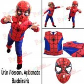 Kaslı Örümcek Adam Spiderman Kostümü Çocuk (2-9 Yaş arası)+ Maske - 1