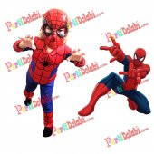 Kaslı Örümcek Adam Spiderman Kostümü Çocuk (2-9 Yaş arası)+ Maske - 2