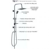 ECA Tiera Banyo Bataryası+TEMA Rain Quadro Tepe Duş Takım+3lü Raf  (469+53240+Süngerlik) 3lü Set - 5