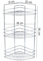 ECA Tiera Banyo Bataryası+TEMA Rain Quadro Tepe Duş Takım+3lü Raf  (469+53240+Süngerlik) 3lü Set - 7