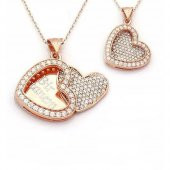 İsim Yazılı Kalpli Rose Model Gümüş Bayan Kolye thumbnail 1