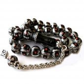 Torna İşçilikli Özel Yapım Arnavut Kamçılı Oltu Tesbih thumbnail 1