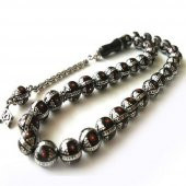 Torna İşçilikli Özel Yapım Arnavut Kamçılı Oltu Tesbih thumbnail 2