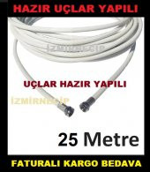 25MT 25 METRE HAZIR TAK ÇALIŞTIR RG6 UYDU ÇANAK ANTEN KABLOSU - 1
