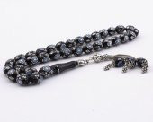 Arpa Kesim Gümüş Firuze İşlemeli Erzurum Oltusu Tesbih thumbnail 2