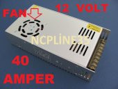 NCPLİNE 12 volt 40 AMPER FANLI METAL KASA ADAPTÖR AKIM KORUMALI FAN LI - 1