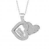 İsim Yazılı Kalpli Model Gümüş Bayan Kolye thumbnail 1