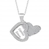 İsim Yazılı Kalpli Model Gümüş Bayan Kolye thumbnail 2