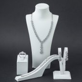925 Ayar Gümüş Zirkon Taşlı Yuvarlak Model Set - 1