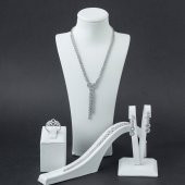 925 Ayar Gümüş  Zirkon Taşlı Yuvarlak Model Set - 1