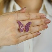 925 Ayar Gümüş Ayyıldız Kelebek Kolye thumbnail 1