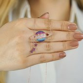 925 Ayar Gümüş Zirkon Taşlı Gezegen Kolye thumbnail 1