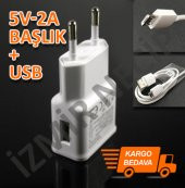 SAMSUNG SONY LG TELEFON UYUMLU ŞARJLI 2Lİ SET ADAPTÖR  BAŞLIK - 1