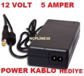 12 VOLT 5 AMPER KAMERA LED LET ADAPTÖRÜ ŞARJ CİHAZ+POWER KABLO - 1