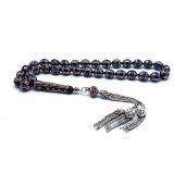 925 Ayar Gümüş  Firuze İşlemeli Erzurum Oltu Tesbih thumbnail 1