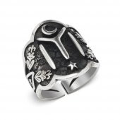 Ay Yıldız Kayı Boyu (Zihgir) Model Gümüş Yüzük thumbnail 3