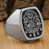 Osmanlı Devlet Armalı Gümüş Erkek Yüzük thumbnail 1