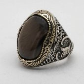 925 Ayar Gümüş Kaplangözü Taşlı gümüş Yüzük thumbnail 4