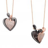 925 Ayar Gümüş Sarılan Kalpler İsimli Kolye thumbnail 1