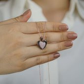 925 Ayar Gümüş Sarılan Kalpler İsimli Kolye thumbnail 2