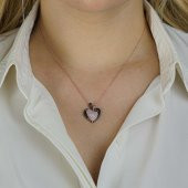 925 Ayar Gümüş Sarılan Kalpler İsimli Kolye thumbnail 3