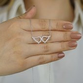 925 Ayar Gümüş Melek Kanadı Kolye thumbnail 1