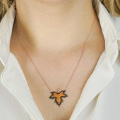 925 Ayar Gümüş Çınar Dalı Kolye thumbnail 2