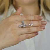 925 Ayar Gümüş Nazar Boncuklu Hz Ali Kolye thumbnail 1