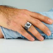 Atatürk Silüeti 925 Ayar Gümüş Yüzük thumbnail 2