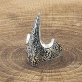 925 Ayar Gümüş Özel Tasarım Okçu Zihgir Yüzük thumbnail 3